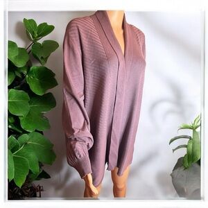 LIZ CLAIBORNE boho chic CARDIGAN LONG BALLON SLEVE OPEN FROM PURPLE PLUS Sz 2XX